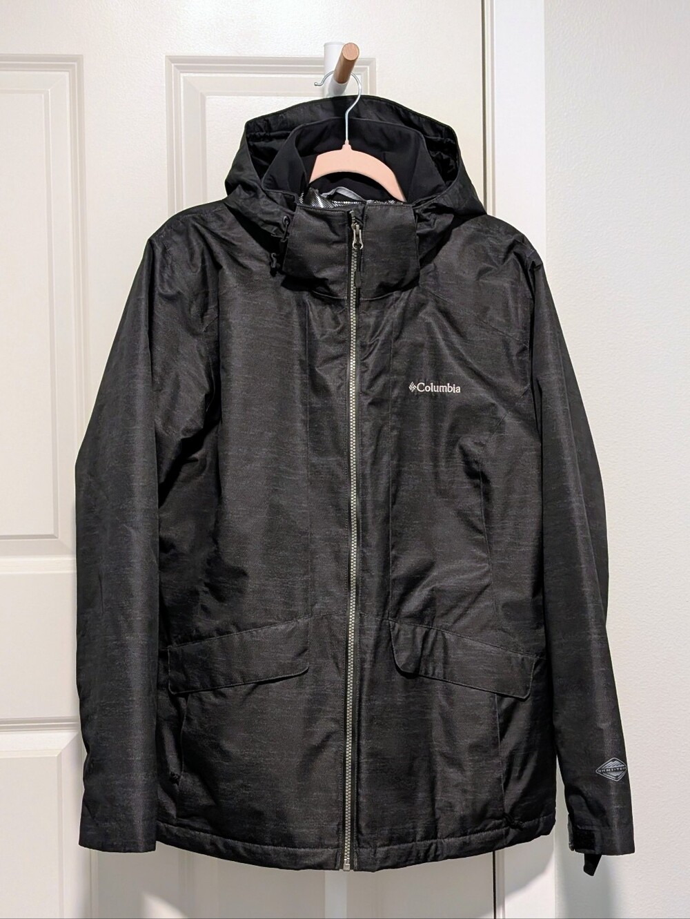 Columbia Women's Omni-Tech Hooded Waterproof Cold Weather Jacket Gray Size XL